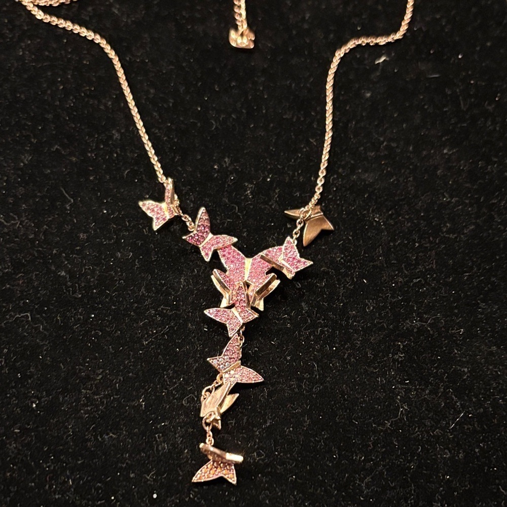 Swarovski Idyllia Lilia Y Rose Gold Butterfly Necklace - Picture 4 of 4